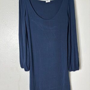 Tart Navy Blue Long Sleeve Scoop Neck Dress XS